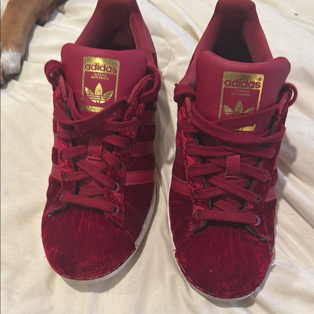 Adidas Red Sneakers with Classic Silhouette